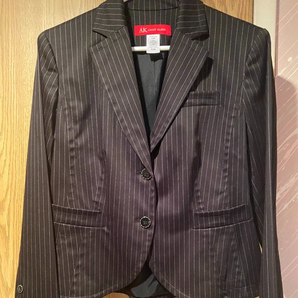 Anne Klein Black Pinstripe Blazer - Picture 1 of 6